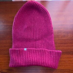Figs Wine Merino Wool Slouchy Beanie Hat